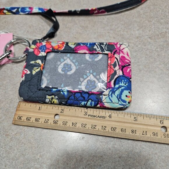 Vera Bradley NWT Wristlet Floral‎ ID Card Holder Lanyard Multicolor Zip Pouch - Picture 6 of 7